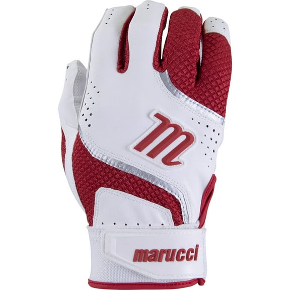 Marucci Adult Code Baseball Batting Gloves White/Red Xx-Large