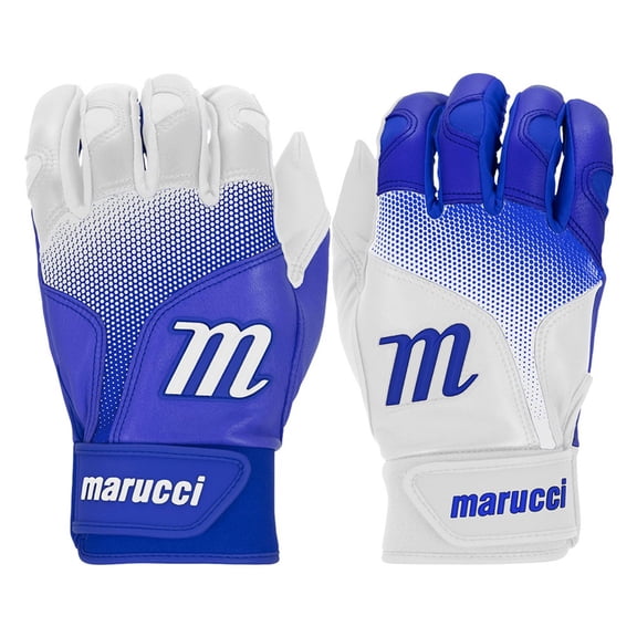 Marucci Adult PWR Fade Batting Gloves White/Royal X-Large