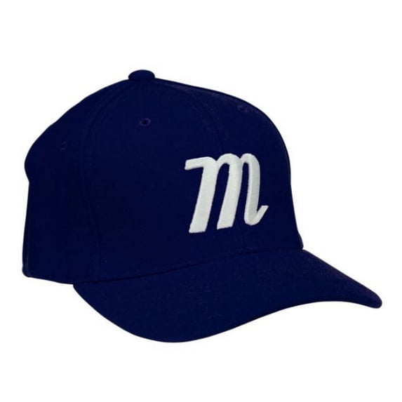 Marucci "M" Stretch Baseball Hat Cap Solid Q3 Wick Technology (Navy, M/L)