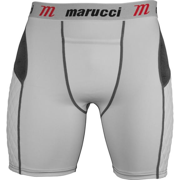 Marucci Men's Padded Baseball Sliding Shorts White 2Xl