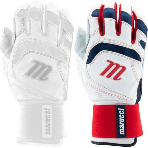 Marucci Adult Signature Full Wrap Batting Gloves Red/White/Blue XX-Large