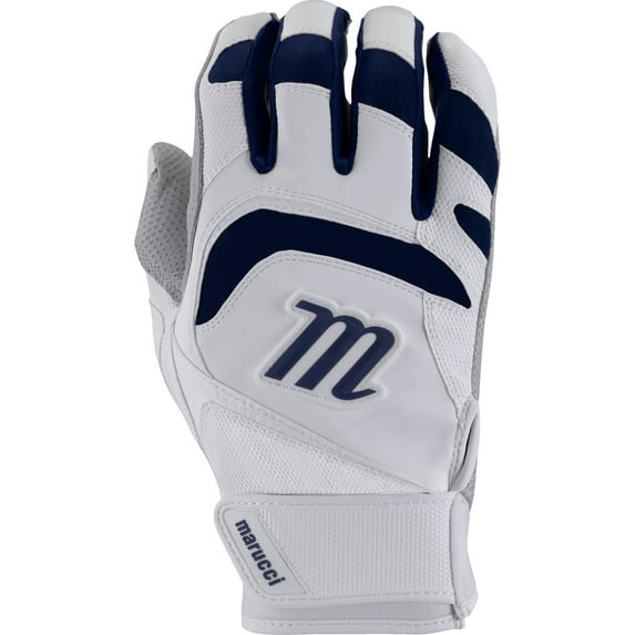 Marucci Youth Signature Baseball Batting Gloves White/Navy Small