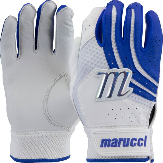 Marucci Women's Medallion Fastpitch Softball Batting Glove White/Royal Small