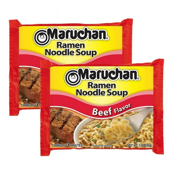 Maruchan,2 PACK Ramen Noodle Beef Flavor Soup, 3.01 oz Shelf Stable Package