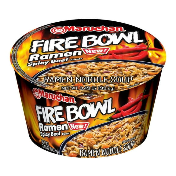 Maruchan Bowl Fire Spicy Beef, 3.31 oz (Pack of 6)