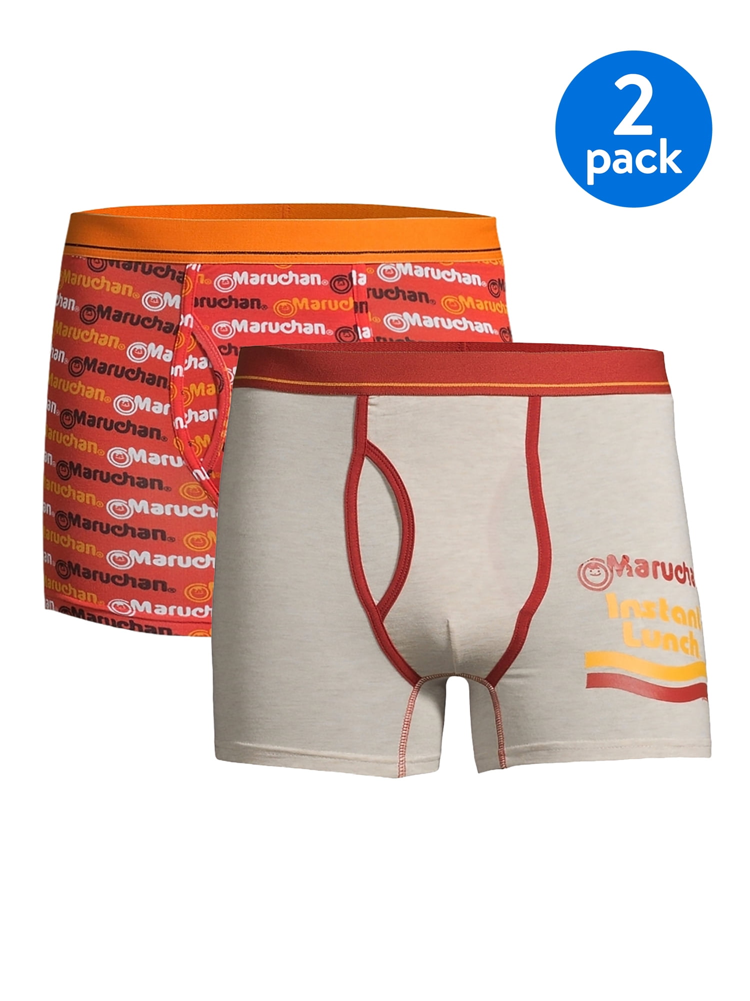 Maruchan Boxer Briefs Pockets Super Soft Solid Printed Cartoons Underpants (Men's) 2 Pack