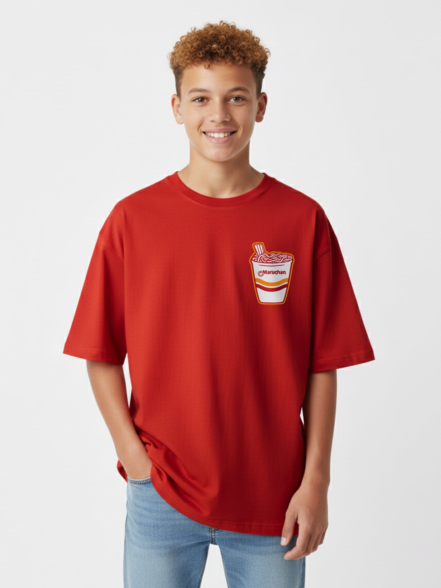 Maruchan, Boys' Elevated Front and Back Graphic T-Shirt, Ramen Vibes, Sizes 4-18