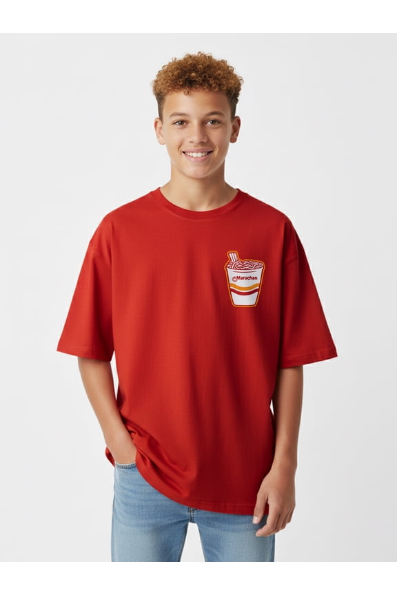 , Boys' Elevated Front and Back Graphic T-Shirt, Ramen Vibes, Sizes 4-18