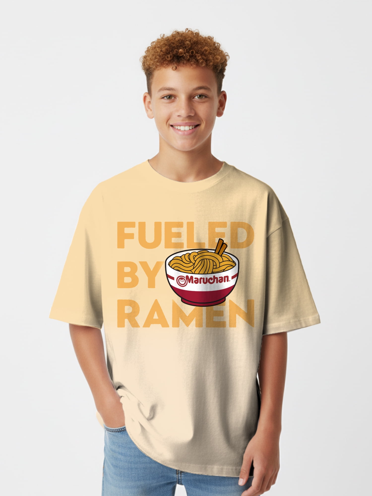 Maruchan Boys Oversized Dip Dye Graphic Tee, Sizes 4-18