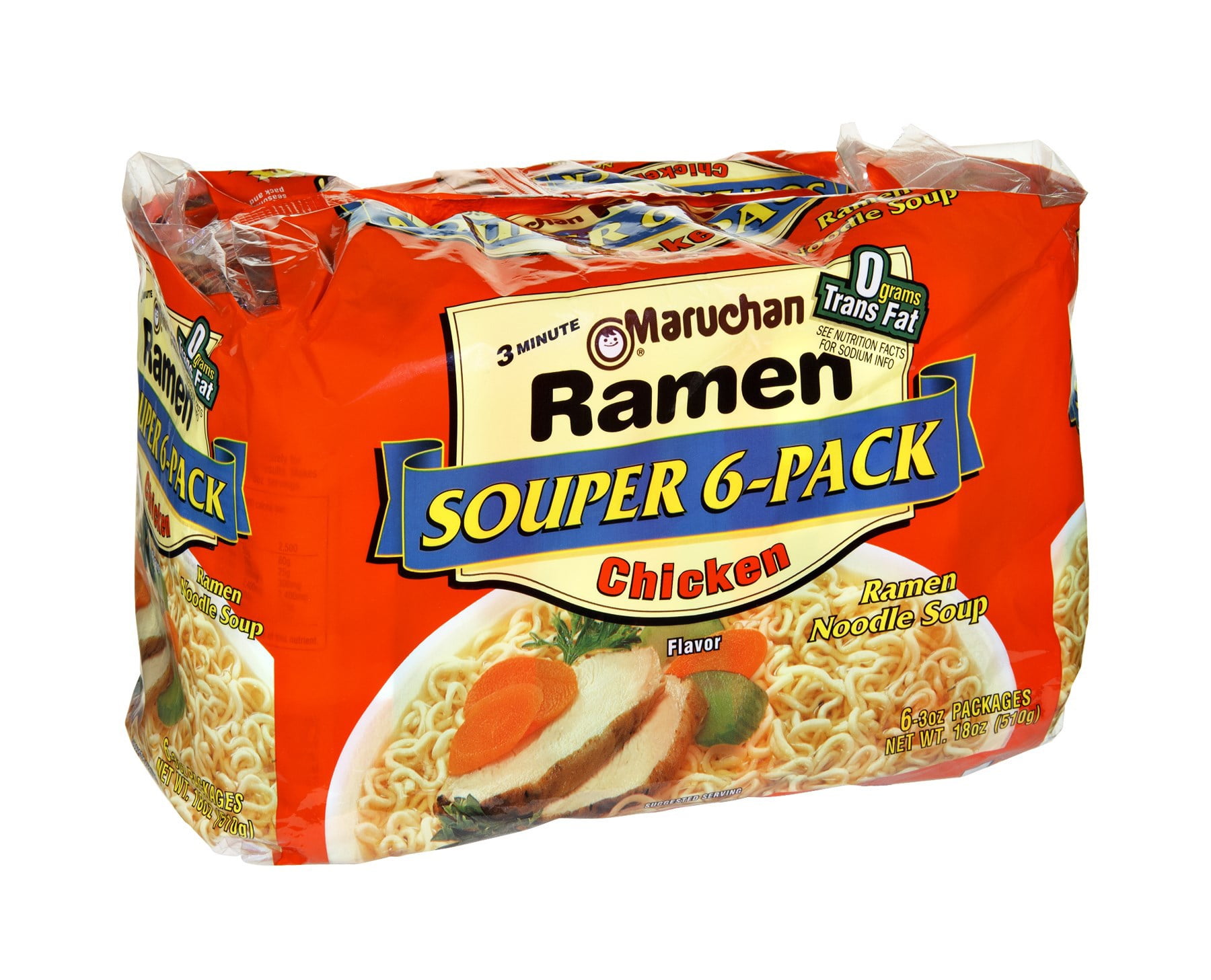 Maruchan Chicken Flavor Ramen Noodle Soup, 18 OZ (Pack of 4)
