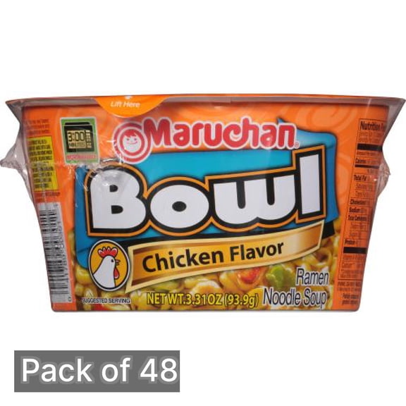 Maruchan Chicken Flavor Ramen Noodles with Vegetables (Pack of 48)