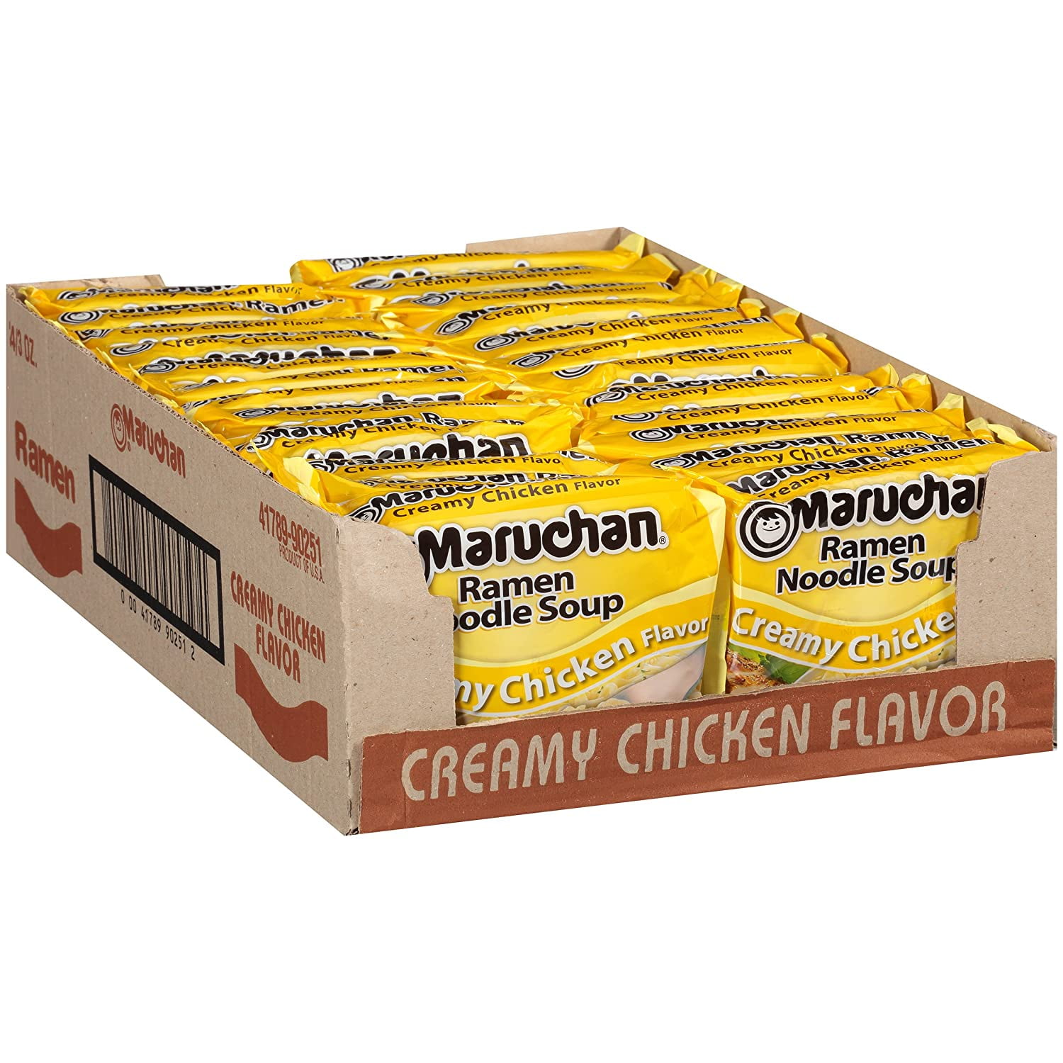 Maruchan Instant Lunch Creamy Chicken Ramen Noodles, Dry, 3 oz Soup (24