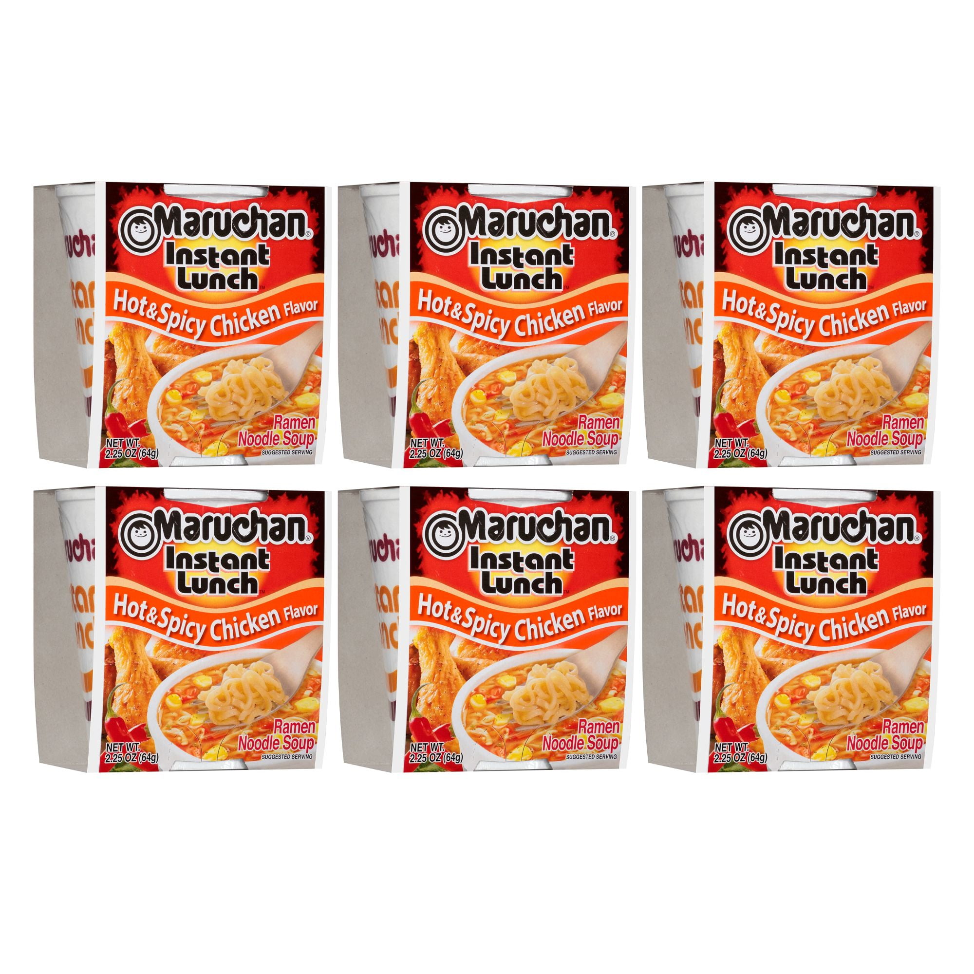 Maruchan Instant Ramen Soup, Hot and Spicy Chicken Flavor, 2.25 Oz Cup