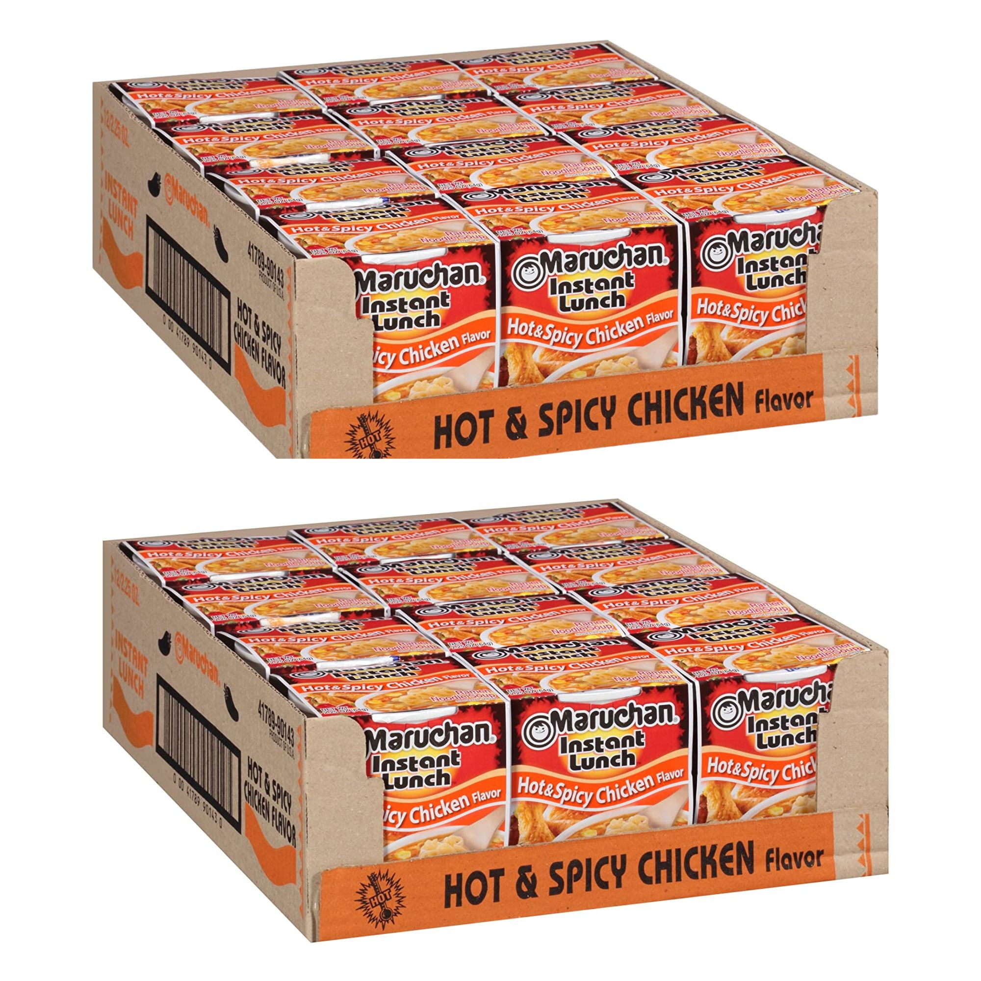 Maruchan Hot and Spicy Chicken Instant Ramen Noodles, 2.25 oz cup, 24 pack  