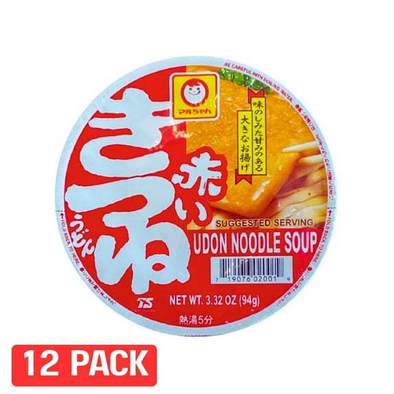 Maruchan Instant Akai Kitsune Udon Noodle Cup, 3.32 oz, 12 pack