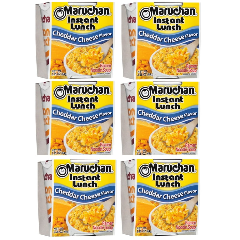 Maruchan Cheddar Cheese Instant Lunch 2.25 Oz Pack of 6 Ready in 3