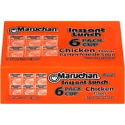 Maruchan Instant Lunch Ramen Noodles, Chicken Flavor, 2.25 oz Cup, Pack of 6