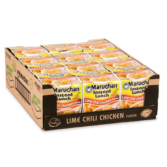 Maruchan Instant Lunch Lime Chili Chicken Ramen Cups, 2.25 oz, 12 Pack