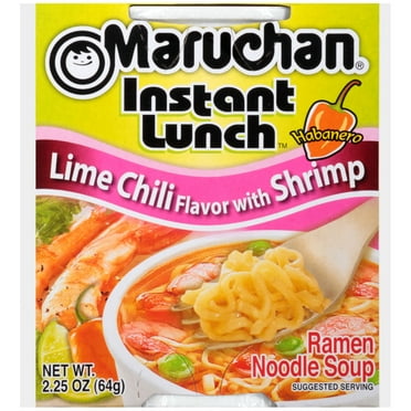 Maruchan Instant Lunch Lime Chili Flavor with Shrimp Ramen Noodles, 2.25 oz Shelf Stable Cup