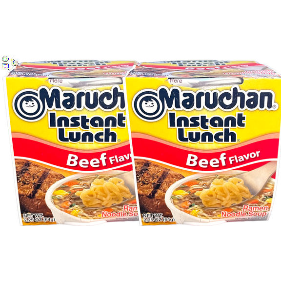 Maruchan Instant Lunch Ramen Noodles Soup Cups BEEF Flavor 2.25 Oz 2 PACK