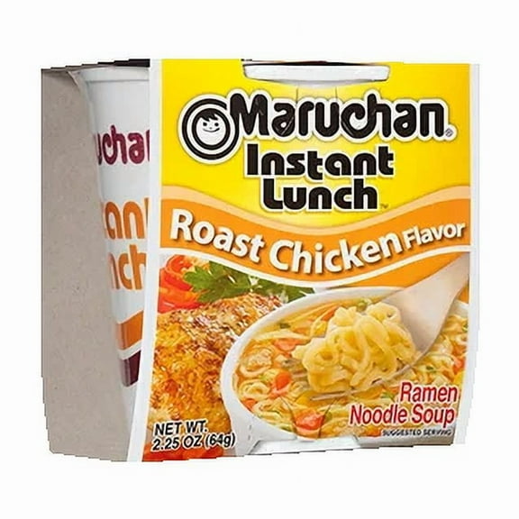 Maruchan Instant Lunch Roast Chicken Flavor Soup, 2.25 oz Shelf Stable Cup (Pack of 6)