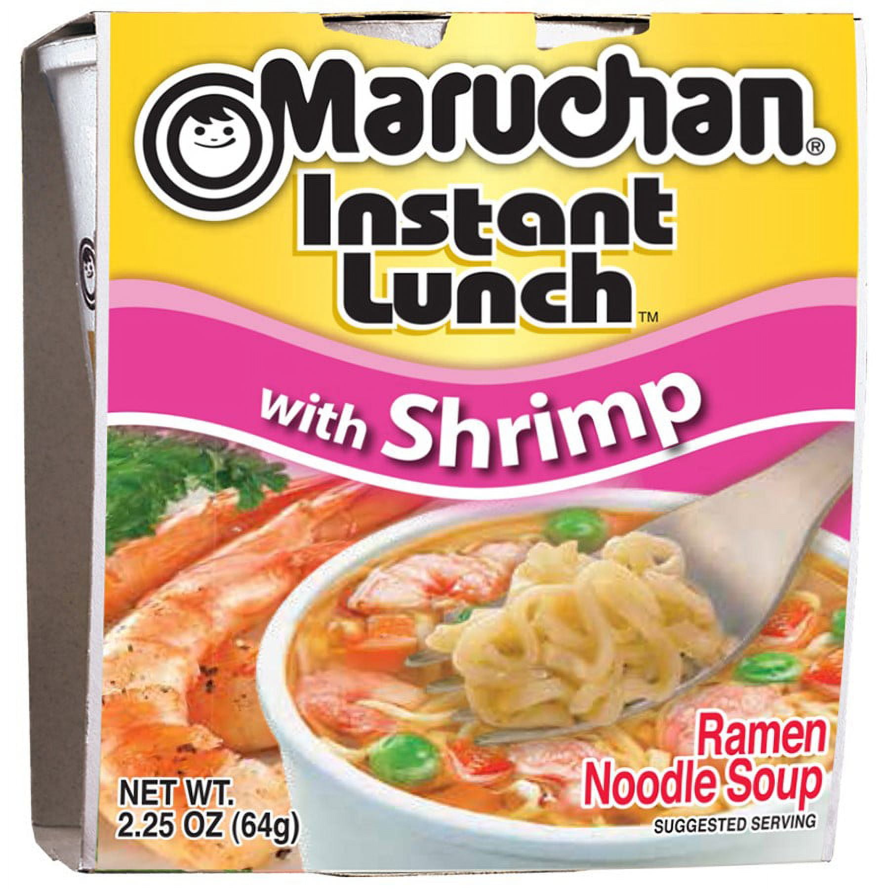 Maruchan Instant Lunch Hot Shrimp Ramen, Cup Soup, 2.25 oz, Bulk Packs
