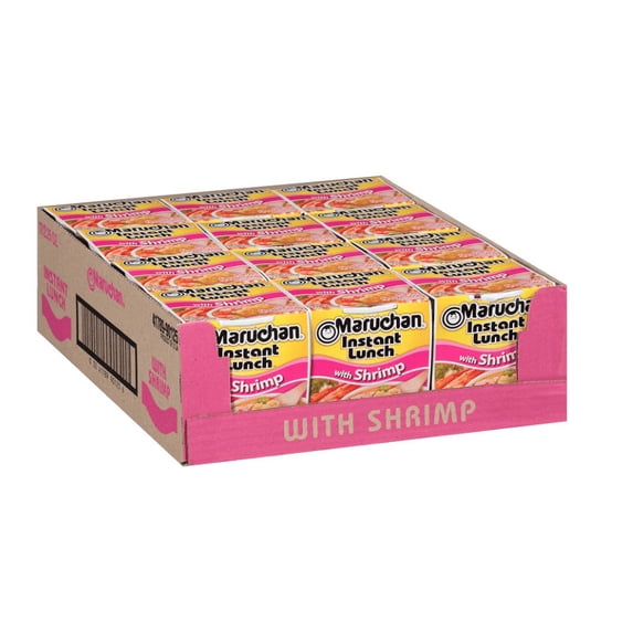 Maruchan Instant Lunch Shrimp Flavor, 2.25 Oz, Pack of 12