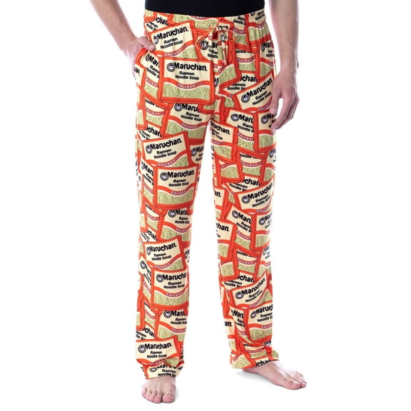 Maruchan Men's Ramen Noodles Soup Chicken Flavor Allover Adult Loungewear Sleep Pajama Pants