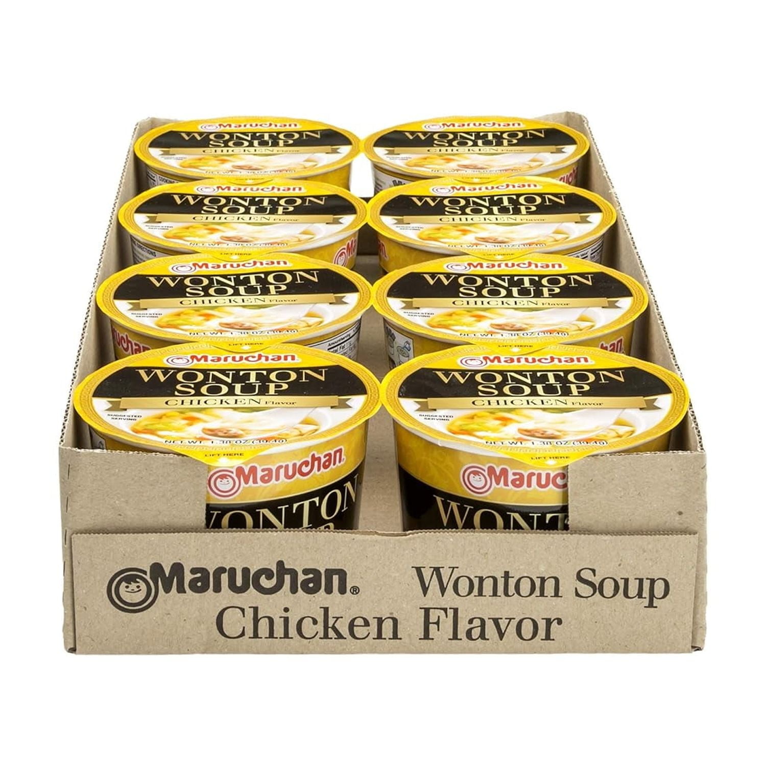 Maruchan Microwavable Bowl Wonton Chicken Flavor, Pack of 8