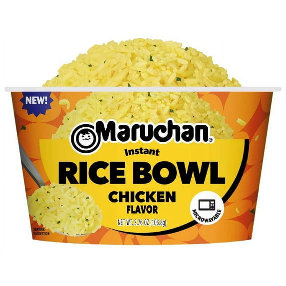 Maruchan Microwavable Chicken Rice Bowl, Instant KKS1 Rice, 3.76 Oz, 6 Count