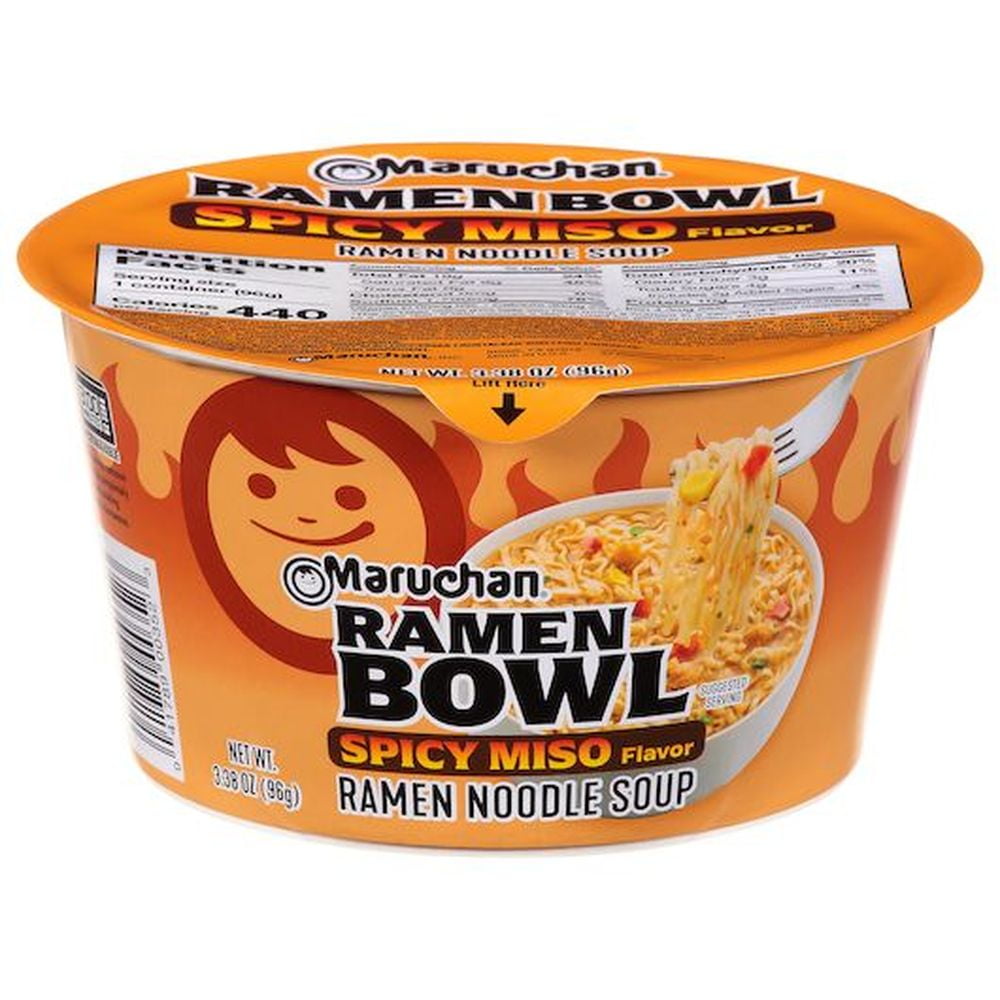 Maruchan Miso Chicken Flavored Spicy Miso Ramen Noodle Soup, 3.38 Ounce -- 6 per case.
