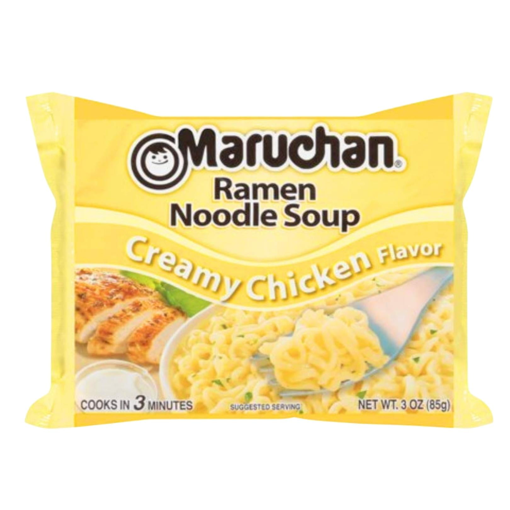 Maruchan Ramen Creamy Chicken Flavor, 3 Oz, Pack of 24 Perfect for Cold Weather as Snack or Side Dish