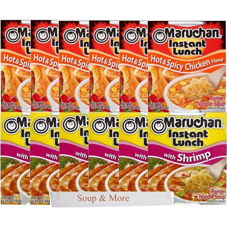 Maruchan Ramen Instant Lunch Variety, 5 Flavors (Pack of 12) with By T – By  The Cup