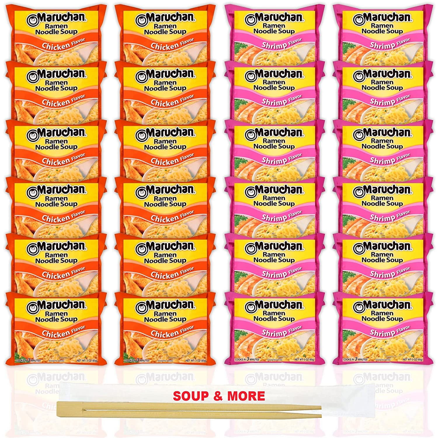 Maruchan Ramen Instant Noodle Soup Variety, 2 Flavors 12 Packs