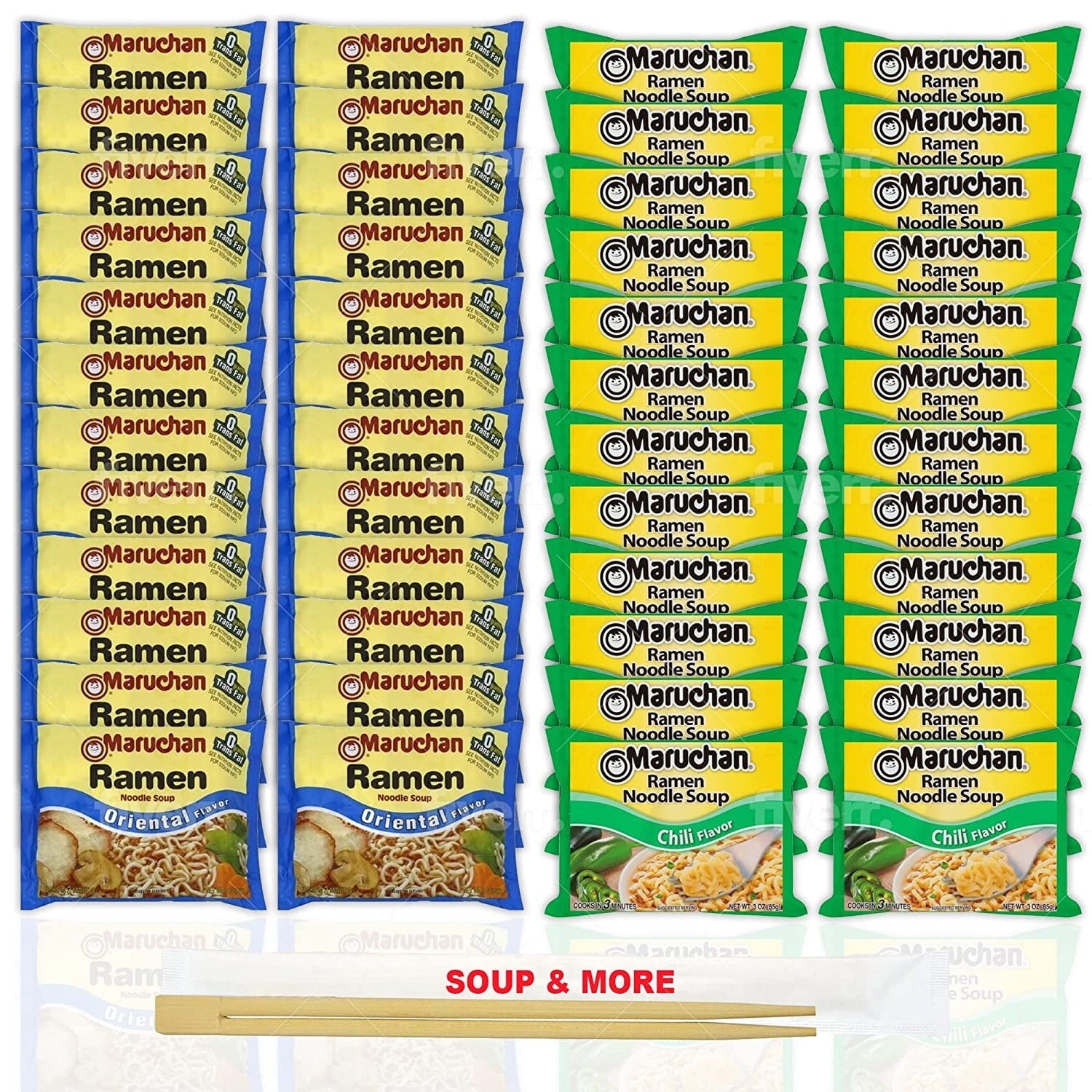 Maruchan Ramen Instant Noodle Soup Variety, 2 Flavors 24 Packs