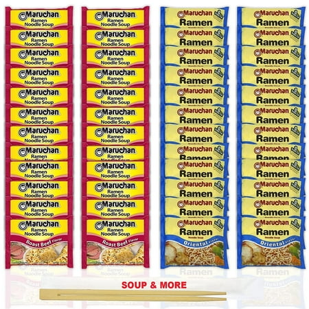 Maruchan Ramen Instant Noodle Soup Variety, 2 Flavors - 24 Packs Roast Beef & 24 Packs Oriental , 3 Ounce Single Servings Lunch / Dinner Variety