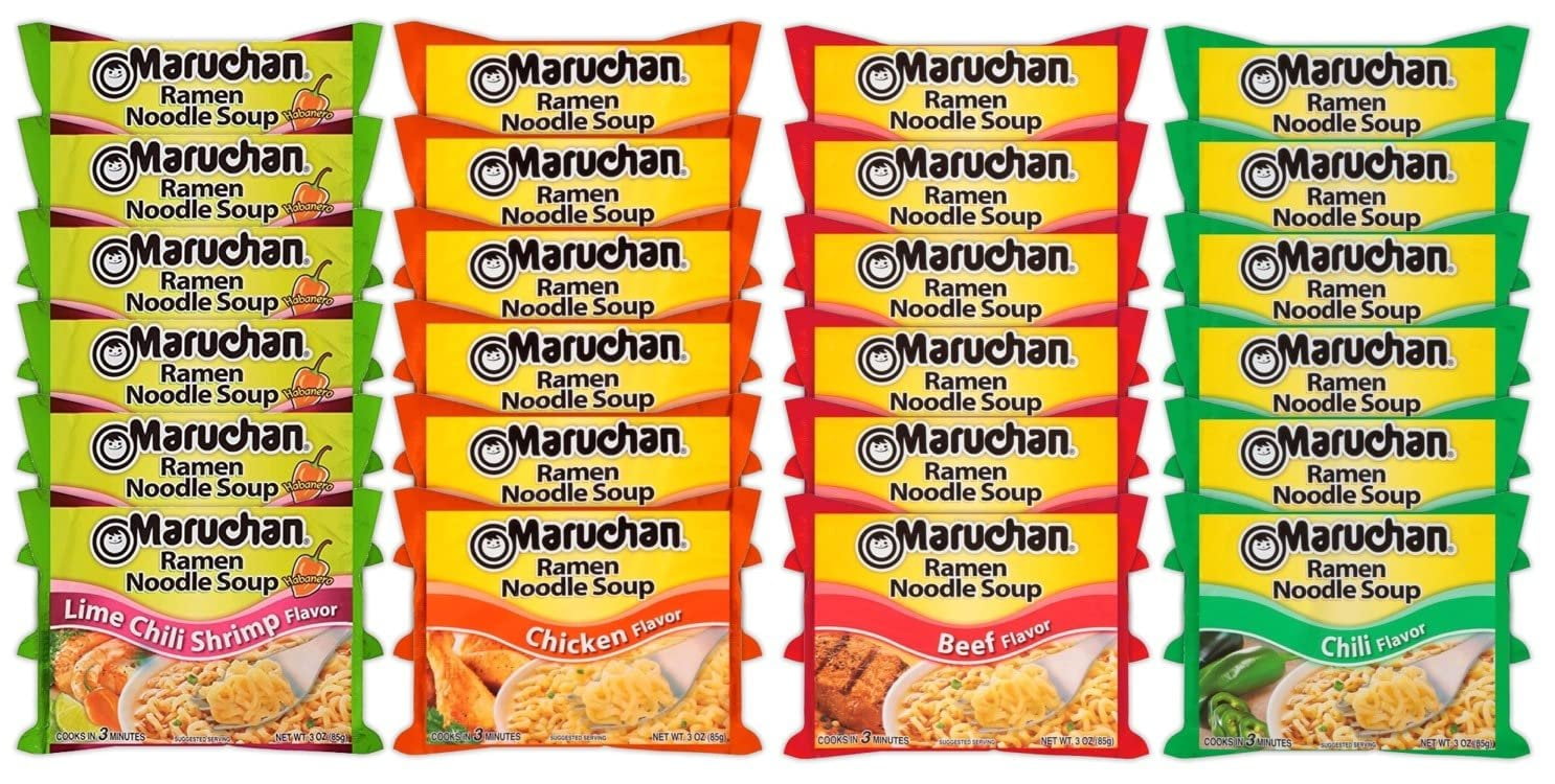 Maruchan Ramen Instant Noodle Soup Variety Mix 24 Packs, 4 Flavors 6