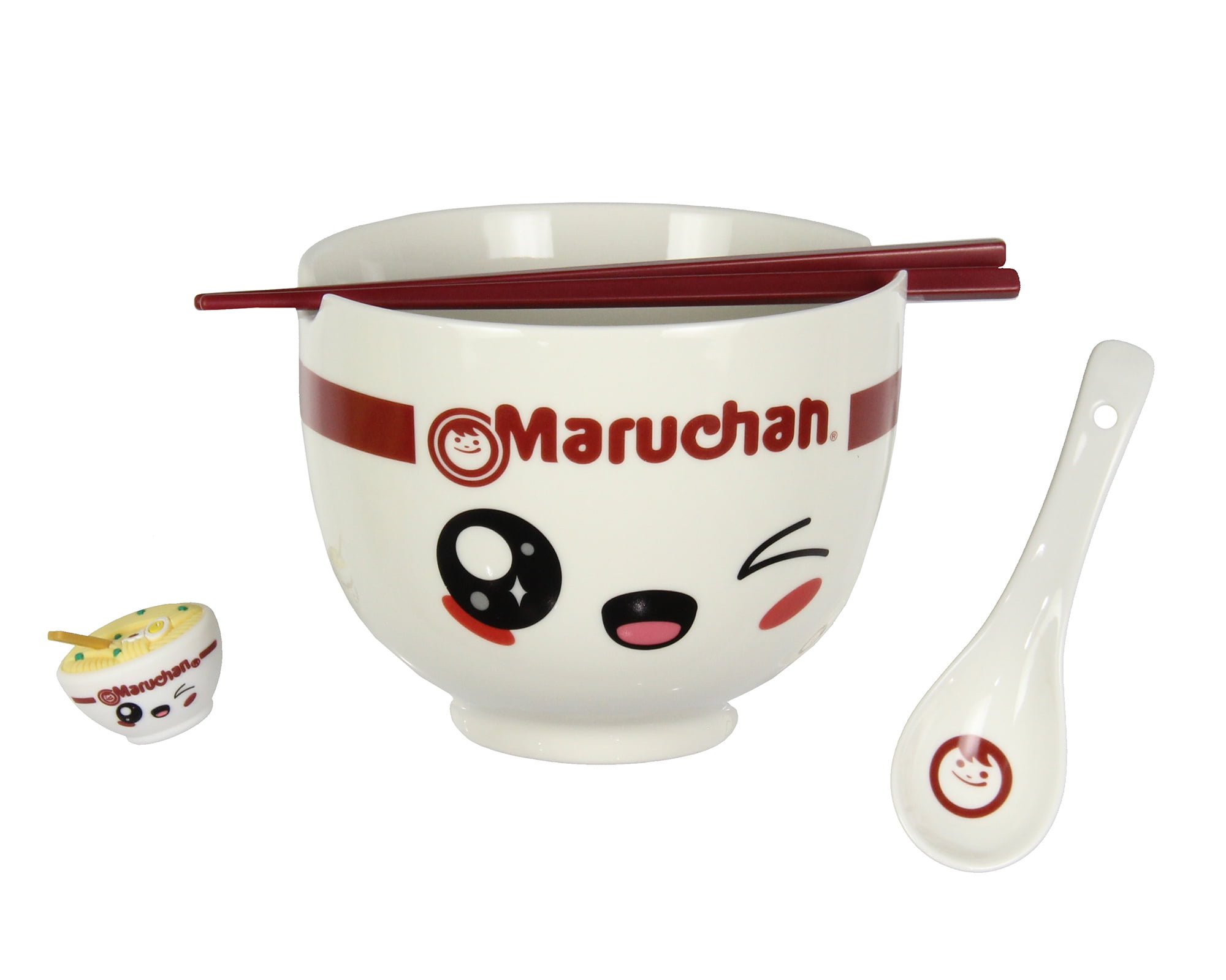 Maruchan Ramen Kawaii Face Instant Lunch 4 Piece Noodle Ramen Bowl