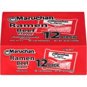 Maruchan Ramen Noodle Soup, Beef Flavor Instant Noodles, 3 oz, Pack of 12