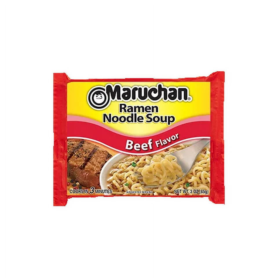 Maruchan Ramen Noodle Beef Flavor Soup, 3 oz Shelf Stable Package