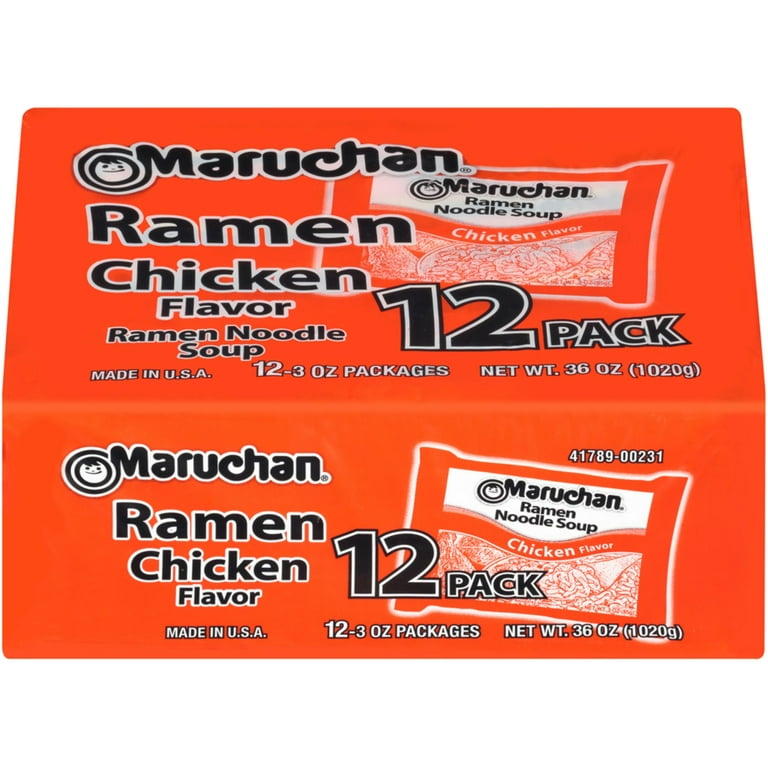 【Marumaru 】 Maruchan Instant Ramen Noodle Chicken Flavor Soup, 3 Oz, 12 Count