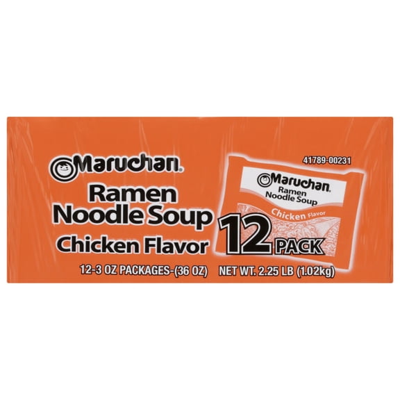 Maruchan Ramen Noodle Soup, Chicken Flavor Instant Noodles, 3 oz, pack of 12