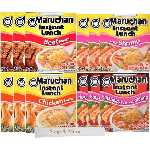 Maruchan Ramen Noodle Soup, 12 Count 4 Flavor Variety Pack