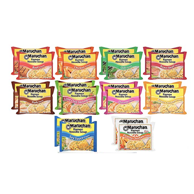Maruchan Ramen Noodle Soup, 24 Count 10 Flavor Variety Pack with