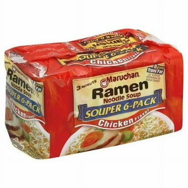 Maruchan Ramen Noodle Soup Chicken Flavor Souper 6 Count (Pack of 4)