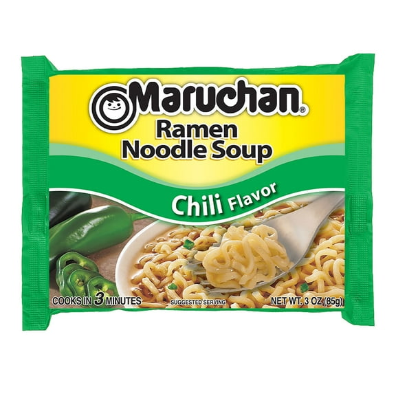 Maruchan Ramen Noodle Soup Chili Flavor, 3 oz Shelf Stable Package