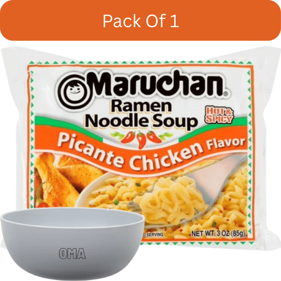 Maruchan Ramen Noodle Soup  Chili Flavor 3 oz - With White Bowl By OMA