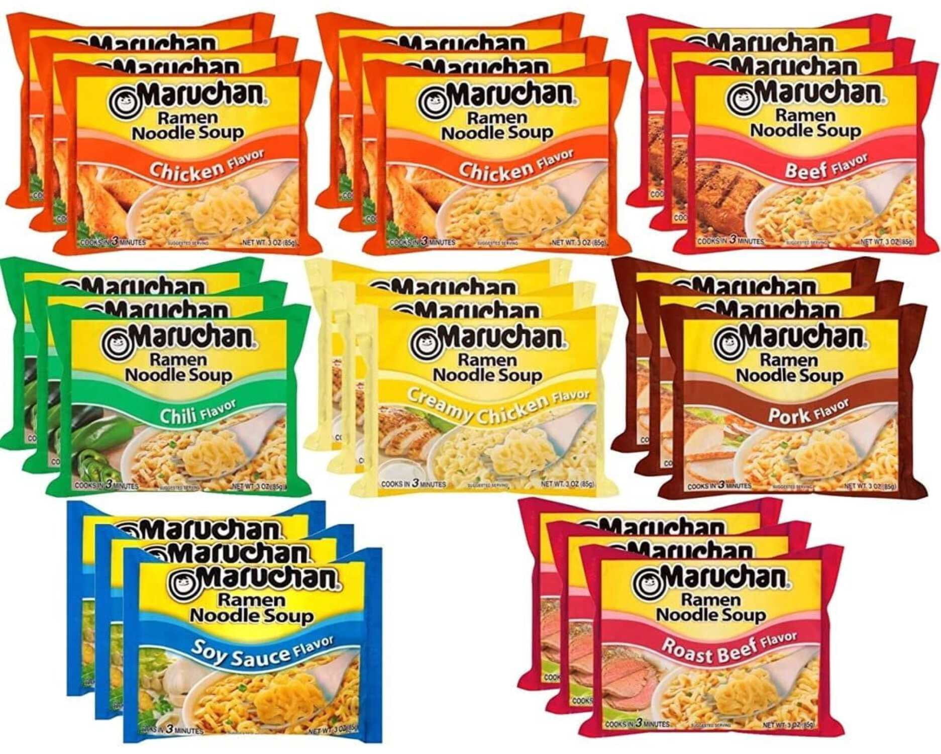 Maruchan Ramen Noodle Soup Variety mix - 7 Flavors, Pack of 24-3