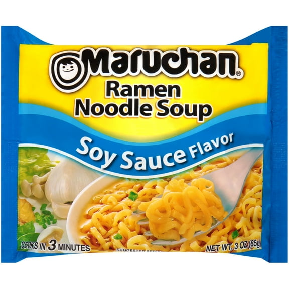 Maruchan Ramen Noodle Soup, Soy Sauce Flavor Instant Noodles, Shelf Stable, 3  oz Package