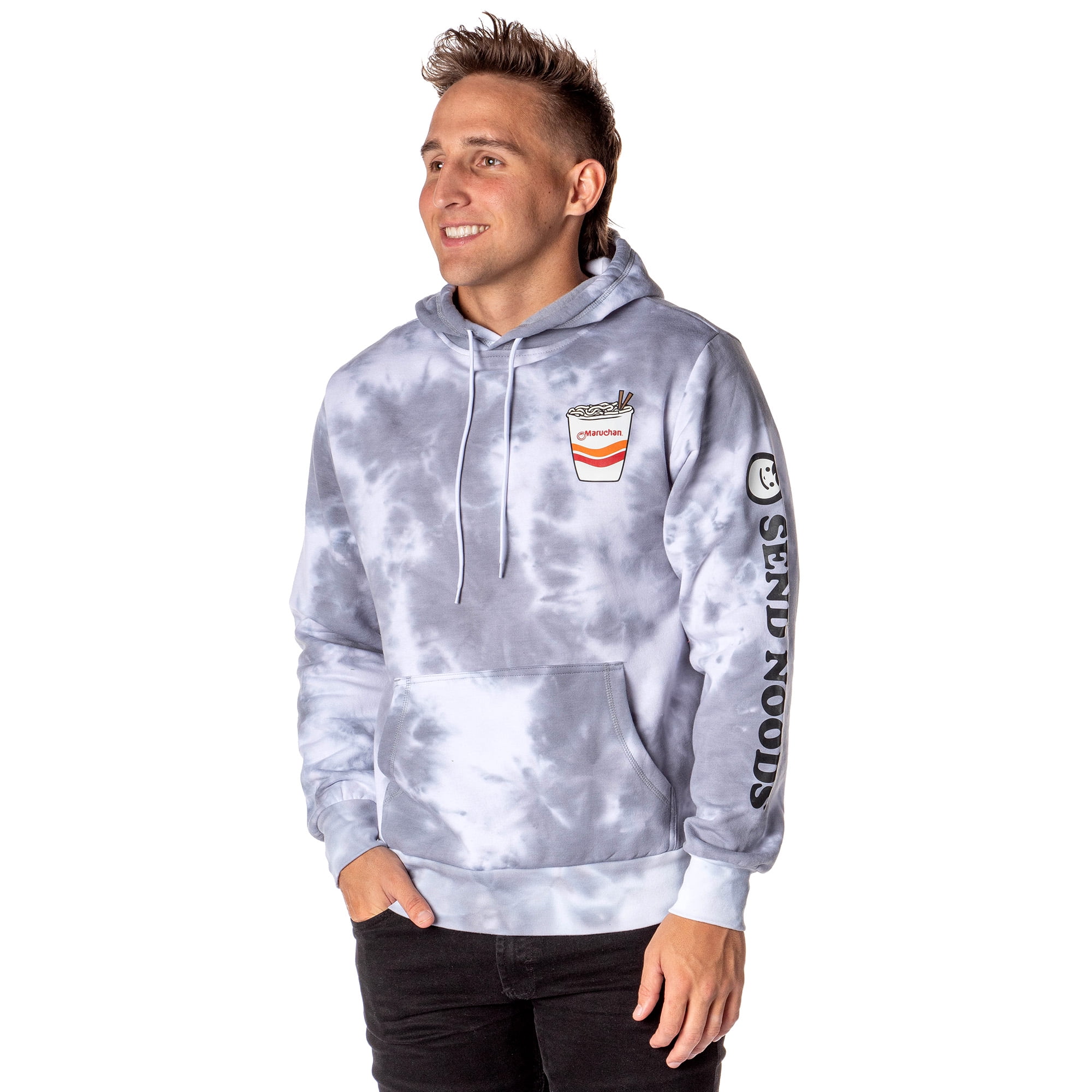 Maruchan Ramen Noodles Men s Send Noodles Adult Tie Dye Pullover Hoodie Walmart